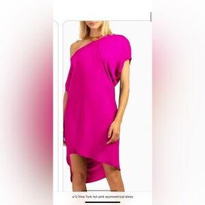 Trina Turk, hot pink asymmetrical dress size medium